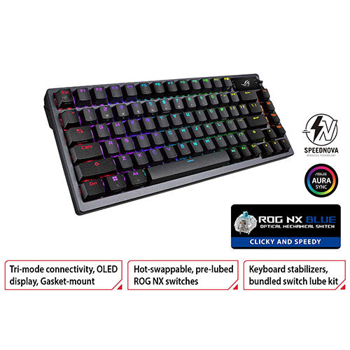 Asus ROG Azoth NX Blue Custom Hot-swappable Wireless Mechanical Gaming Keyboard M701 Online Hot Sale