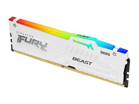 Kingston Fury Beast RGB 32GB DDR5 6000MT s White CL40 1.35v KF560C40BWA-32 Desktop Memory on Sale