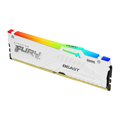 Kingston Fury Beast RGB 32GB DDR5 6000MT s White CL40 1.35v KF560C40BWA-32 Desktop Memory on Sale