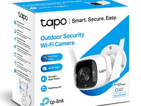 TP-Link TAPO C320WS Outdoor Security Wi-Fi 2K QHD 4MP Two-Way Audio Night Vision IP66 Weather Proof Built in Mic Online Sale