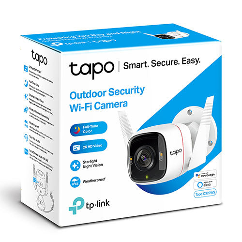 TP-Link TAPO C320WS Outdoor Security Wi-Fi 2K QHD 4MP Two-Way Audio Night Vision IP66 Weather Proof Built in Mic Online Sale