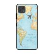 Travel Map Glass Case for Samsung Galaxy F42 5G Fashion