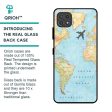 Travel Map Glass Case for Samsung Galaxy F42 5G Fashion