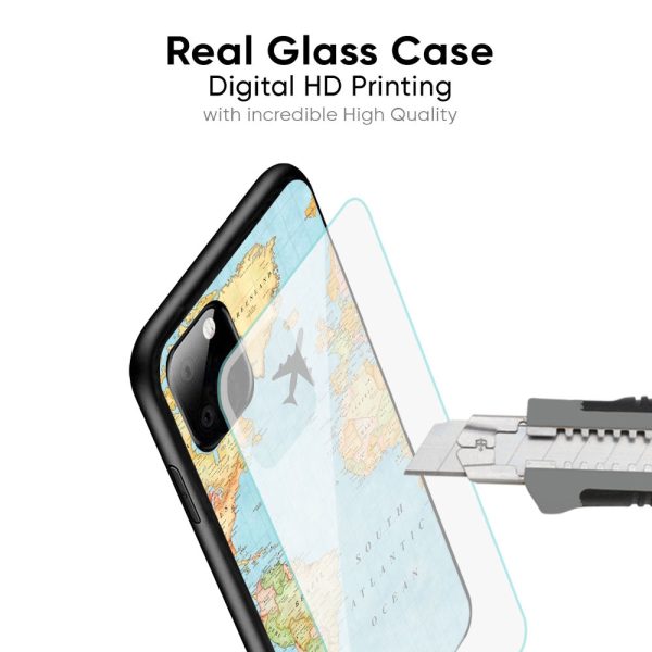 Travel Map Glass Case for Samsung Galaxy F42 5G Fashion