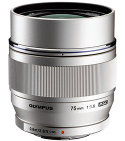 Olympus M 75mm F 1.8 Silver Lens on Sale