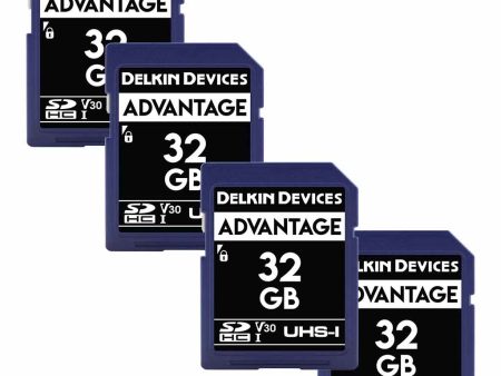 Delkin 32GB SD Advantage Memory Card 4 Pack Hot on Sale